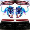 1 Pair Motorcycle/Fuel Tank Stickers: Waterproof Neon Leopard for Car Window Decor