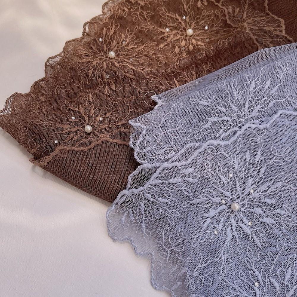 Versatile Retro Lace Scarf Elegant 130×30cm Headscarf Literary Style Embroidered Flower Shawl for Women