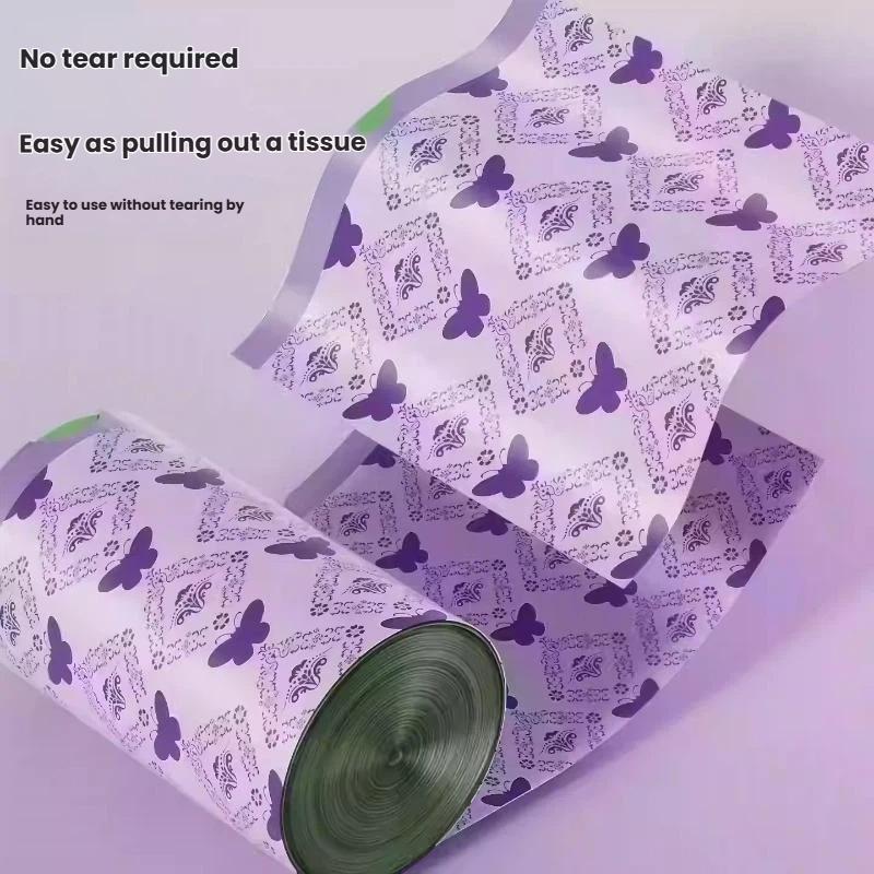 Lavender Scented Drawstring Trash Bags 50pcs Large Capacity Leakproof Easy Tie for Kitchen Office Use