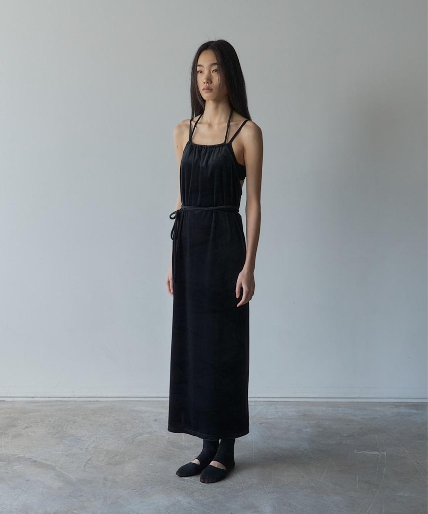 Letual Velvet Layered Pouch Set Wrap Dress