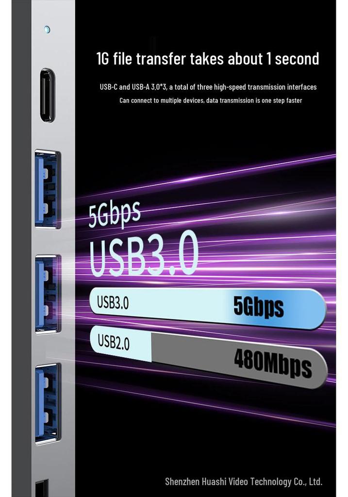 7-in-1 Type-C Docking Station with 4K HDMI Mirroring, Multi-Port HUB, and PD Charging