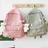 New Large Capacity School Bag Portable Solid Color Lightweight Backpack Adjustable Strap Canvas Travel Bag Unisex