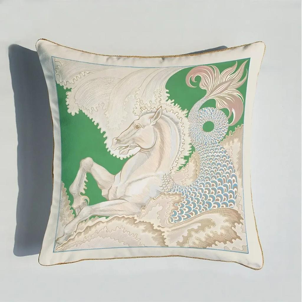 40/45/50/60cm Throw Pillow Polyester Cushion Cover Print Palace Rose Horse Pattern Sofa Couch Pillows for Home Decor Pillowcase