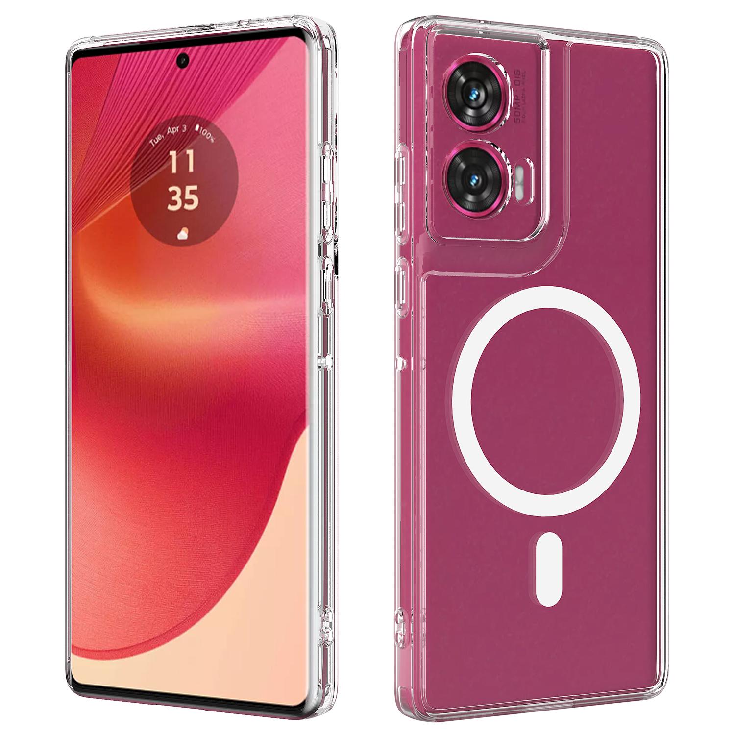 

For Motorola S50 Neo 5G/Motorola Moto G85 5G Clear Phone Case Compatible with MagSafe TPU+Acrylic Back Cover Clear