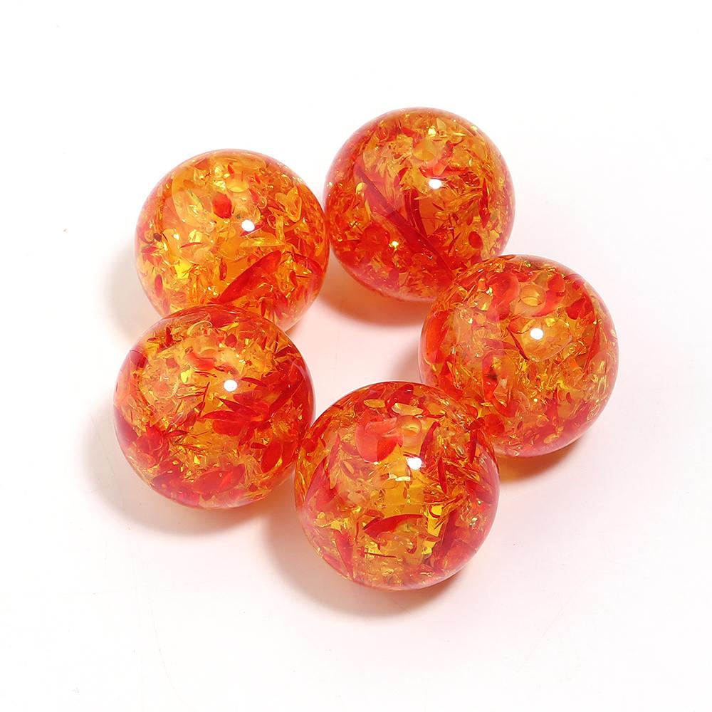 5-30pcs Imitation Amber Beads Round Loose Spaced Acrylic Beads For DIY Crafts Charms Bracelet Necklace Accessory 8/10/12/16/20mm