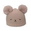ins European and American fashion winter new double hairball wool hat pullover hat girls children's cartoon knitted hat 2025