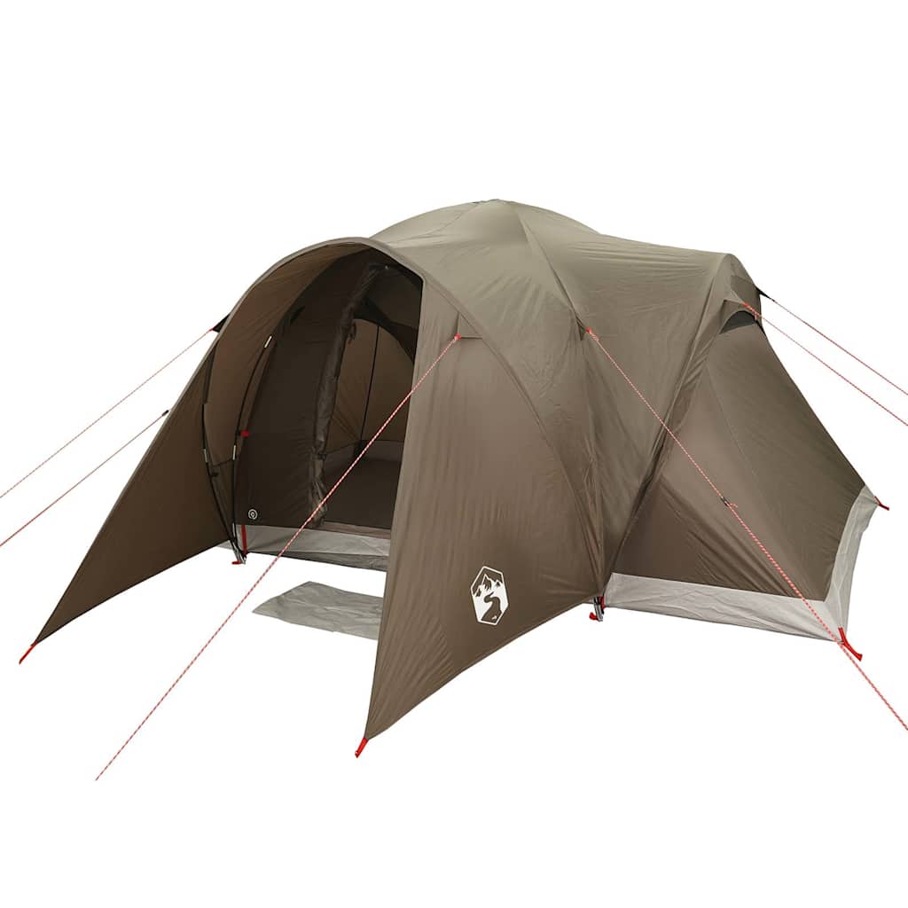 Vidaxl Family Tent, 6-Person, Brown, Green, Waterproof
