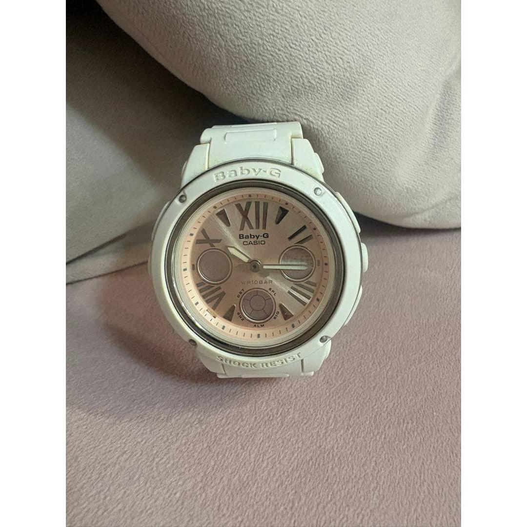 Baby-G 5257 Pink White Analog Clock