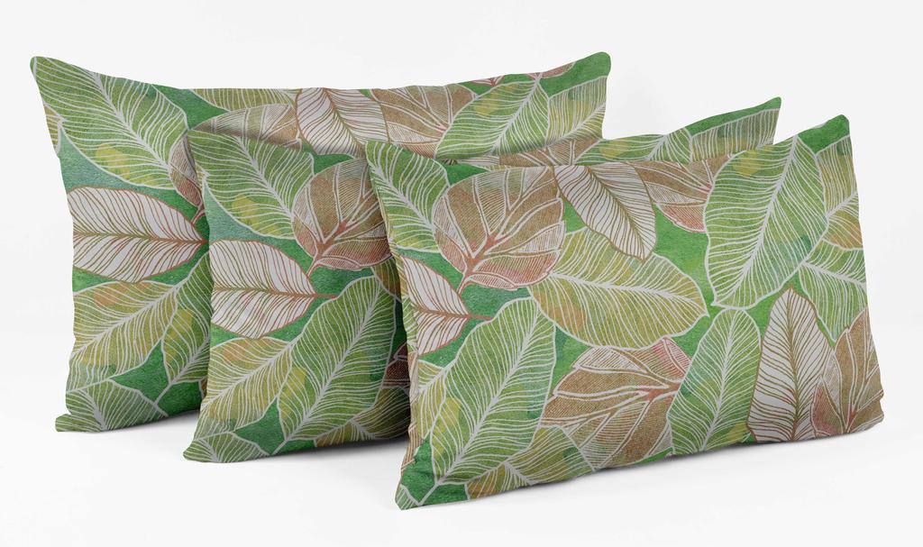 Vargottam Luxury, Printed Mint Green Theme Cushion Covers Decorative Pillow Covers Lumbar Throw Pillowcase - 20x12