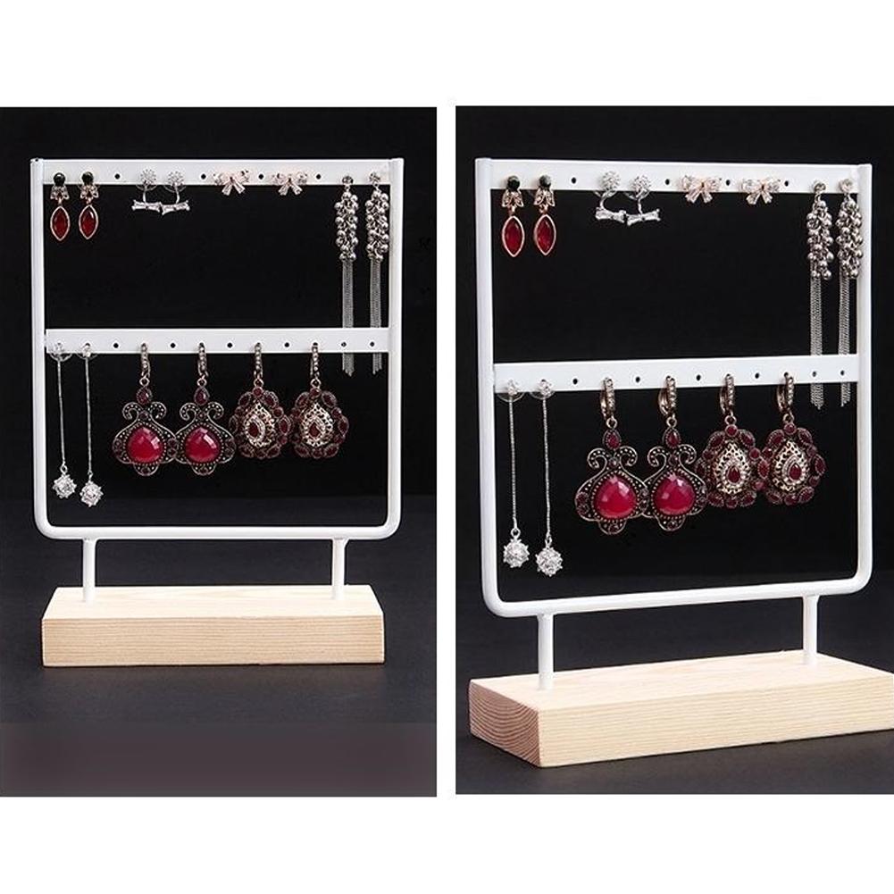 24 Holes Elegant Metal Jewelry Storage Rack Earrings Necklace Display Stand   for Home