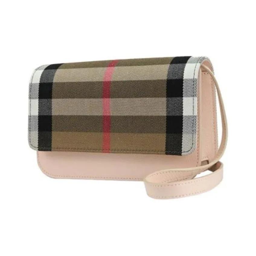 

Burberry Класична клітка Знімний регульований ремінець Магнітна застібка Теляча шкіра Сумка через плече Сумка на плече Жіноча Світло-рожева Basic Set (Pouch + Dust Bag) рожевий