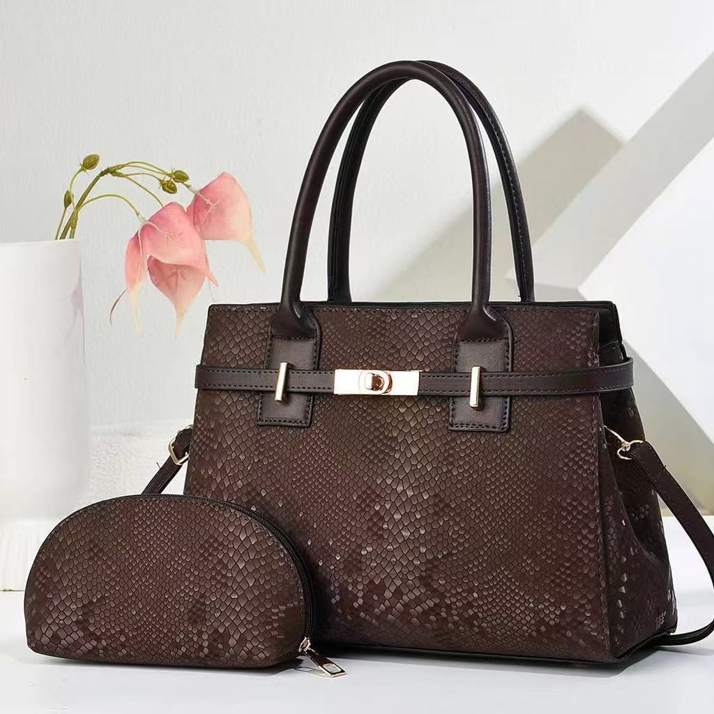 Cross Border Fashion Pu Double Compartment Tote Bag For Daily Use