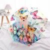 1pc Colorful Butterflies Watercolor Floral Umbrella with Plastic Handle,Vibrant Cartoon Pattern,Multi-functional UmbrellaB1977