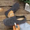 Sapatos casuais femininos de bico fino com cadarço, estilo vintage, planos, de bico baixo, para uso diário e dirigir