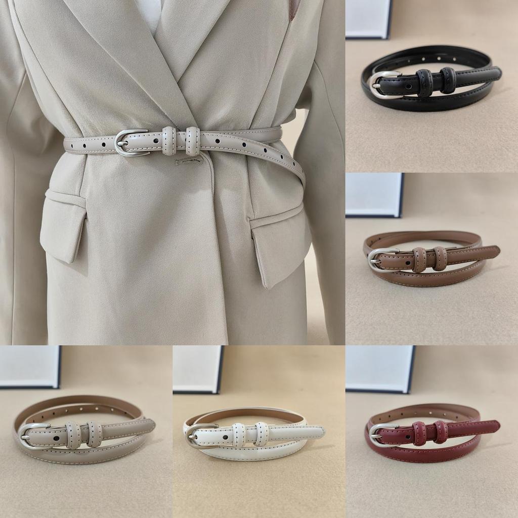 Minimalist Genuine Leather Belt With Alloy Pin Buckle For Jeans Styling