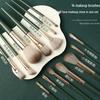 14-Piece Soft Makeup Brush Set: Includes Powder, Blush, Highlighter, and Eyeshadow Brushes in Portable Colors.