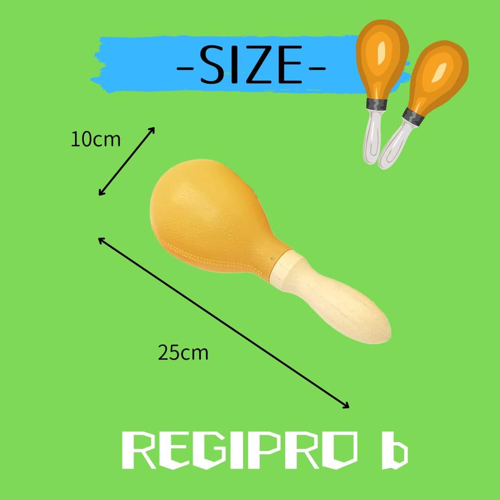 Set of 2 RegiProb Maracas, Plastic and Wooden, Perfect for Karaoke, Percussion, and Party Supplies (Red)