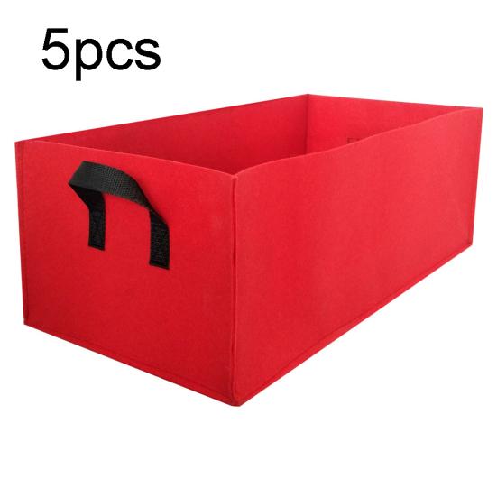 5Pcs Rectangle Thick Felt Tomato Vegetable Grow Bag Garden Planter Pot Container