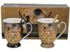 Canecas de Porcelana 300 Conjunto de 2 Klimt O Beijo Presente Elegante