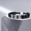 [AWNL] Men's Flat Bead Bracelet with 925 Sterling Silver Center Charm and Hawk's Eye Stone, Braided Bracelet, Men's Gift (9.5mm Stone) 16.5-18cm