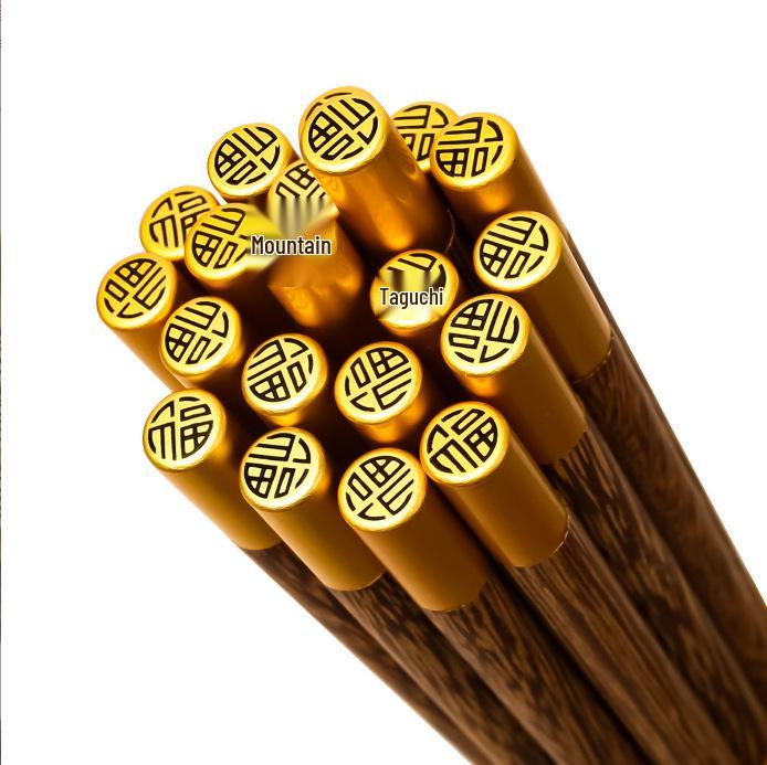 Antibacterial Solid Wood Chopsticks: Anti-Mold Wing Wood & Red Sandalwood, Non-Slip, Extended for Hot Pot, 2024