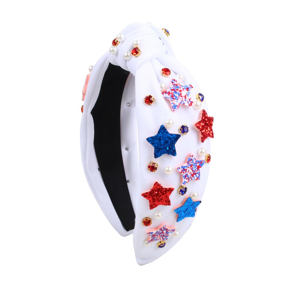 Fashion USA Independence Day Headbands for Girls Star Hairbands Glitter Heart Headbands Girls Women Party Hair Accessories