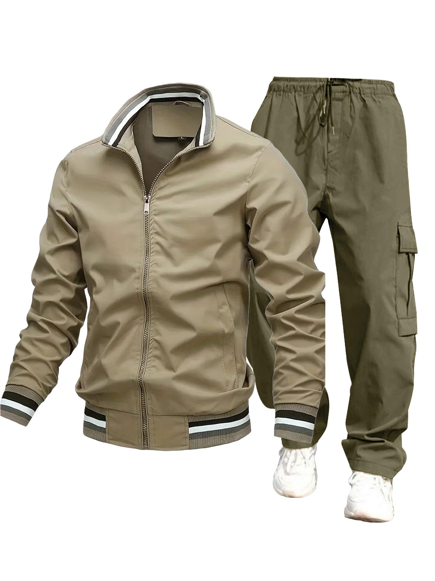 New trendy men s autumn and winter European and American casual coats, fashion trendy men s tops, thin tooling jackets S