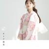 Yukata Pink and White Floral Watercolor Large Easy to Wear by One Person no Gensou FREE (Dita) Women's 5-Piece Set, Pattern, Girly, Pattern, Natural,