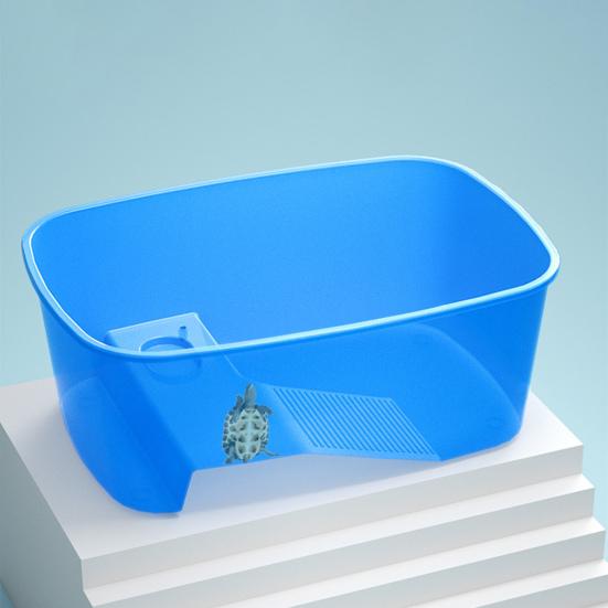 Stable Reptile Feeding Box with Basking Platform High Transparency Turtle Breeding Box with Rest Diving Crawling Incubation Area Aquarium Supplies