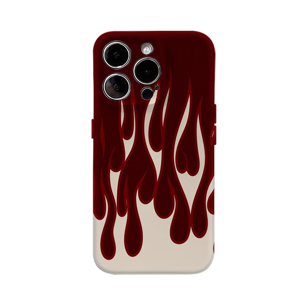 

Burgundy Flames Phone Case for IPhone 17AIR 16E 16 15 14 13 12 11 17 Pro Max Plus Double-layer Back Cover IPHONE17PRO