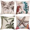 New Linen Summer Marine Life Pillowcase Car Pillow Sofa Pillowcase