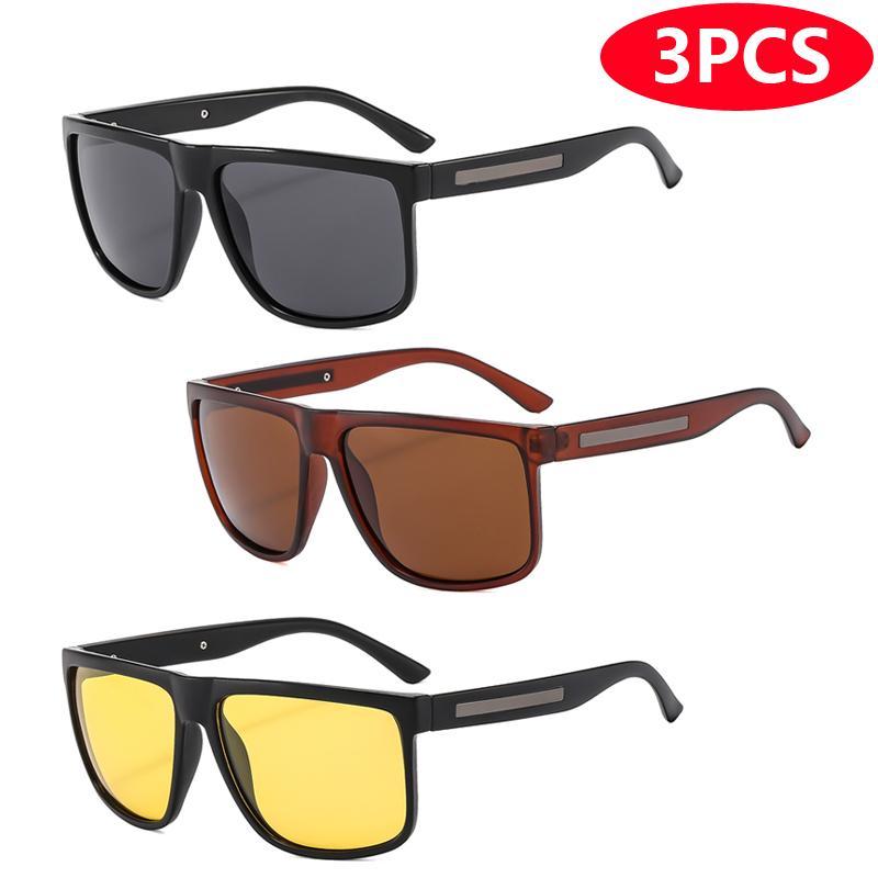 3 Piece Sets Polarized Sunglasses Cycling Fashion Sports Fishing Sunglasses Women Outdoor Cycling Off Road Sunglasses Men Unisex