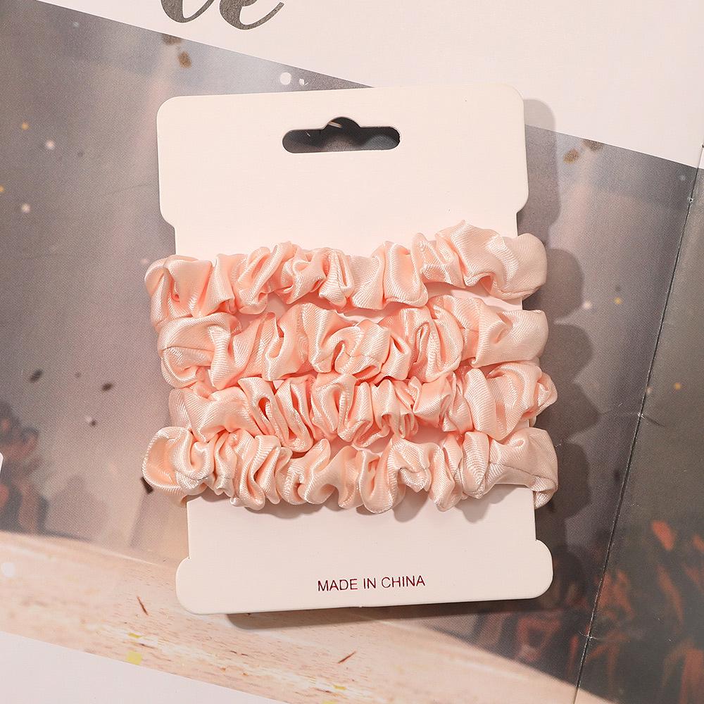 Cross-border Satin Hair Tie & Headband Set - Pig Intestine Style, Simple Ponytail, Leather Bun Tie