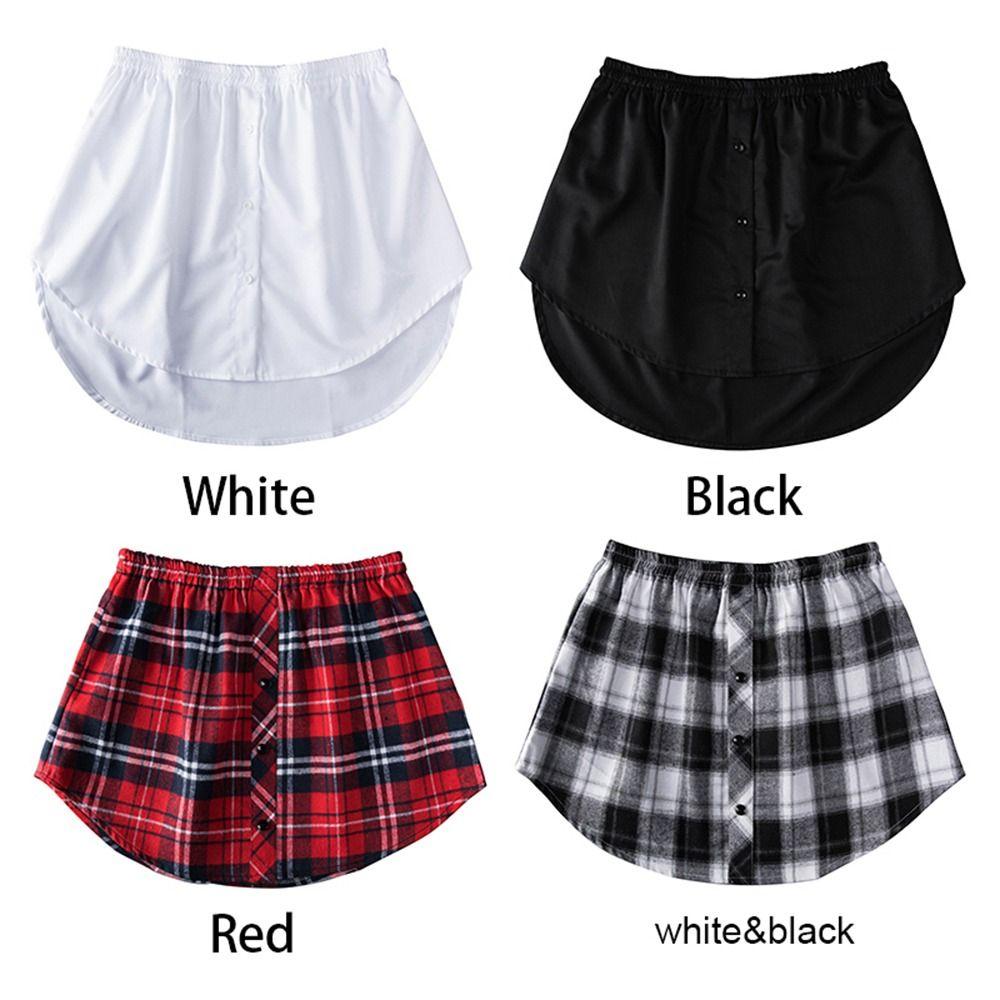 Sweater Decorative Plaid False Skirt Tail Underskirt Clothing Decoration Skirt Shirt Extenders