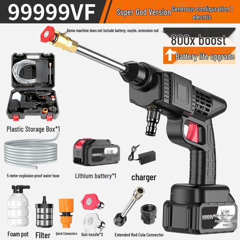Cordless High-Pressure Car Wash Water Gun with Rechargeable Battery