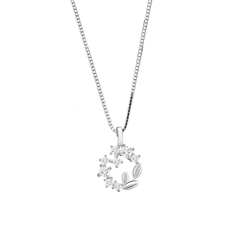 Wreath necklace Female Korean version Mori small fresh temperament Versatile wheat ear wreath ins wind collarbone chain