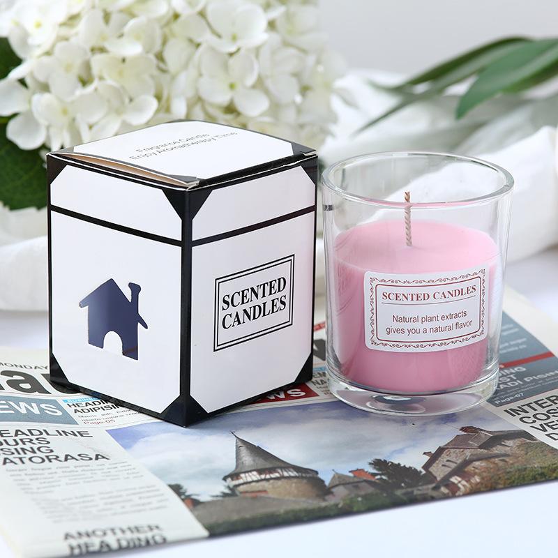 Glass Aromatherapy Candle Valentine's Day Bedroom Girl Without Indoor Incense Creative Handmade Gift Box Glass Cup
