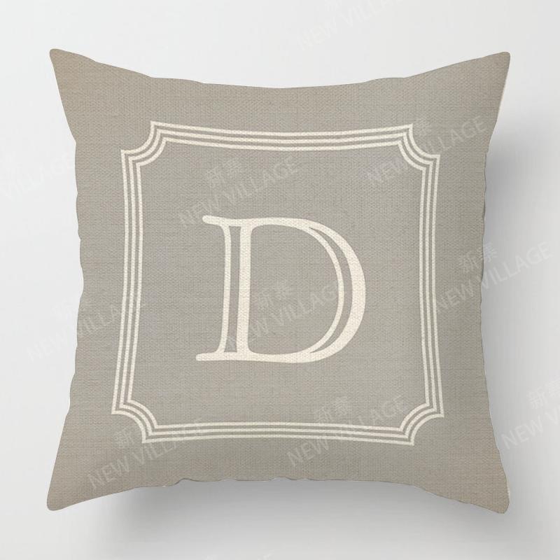 Home Living Room Fashion Grey Letter Decoration Cushion Covers Linen Throw Pillow Covers45*45 Pillowcase 40x40cm 50x50 45x45