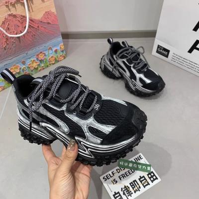 Fashion 2024 New Thick-soled Sports Shoes Casual Vulcanized Women's High Platform Sports Shoes Lace-Up Sports Shoes Women Sneaker