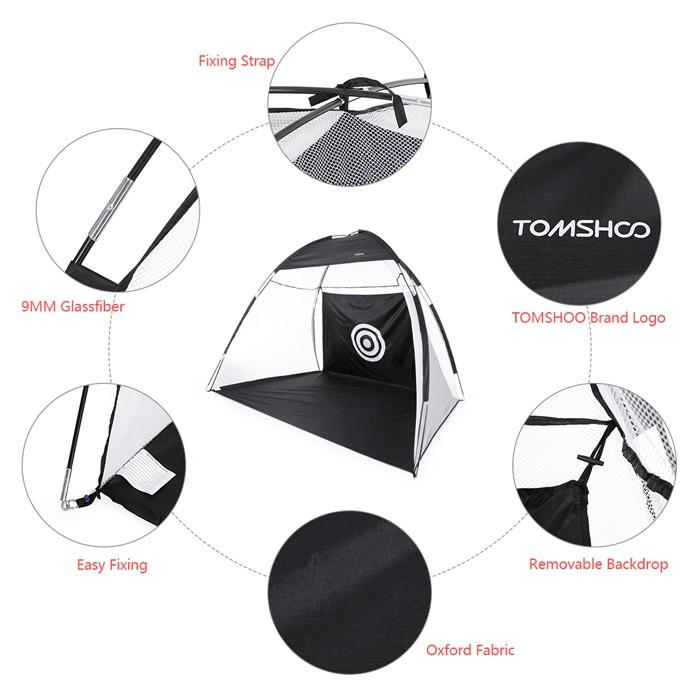 2/3 m Golf Cage Practice Net Training Indoor Outdoor Sport Golf Exercise Equipment Garden Trainer Black