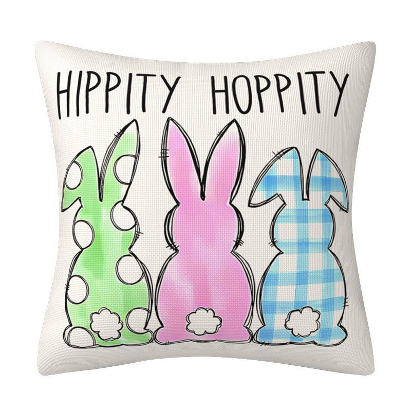 Home Spring New Easter Bunny Pillow Case Living Room Sofa Cushion Outdoor Pillow Case