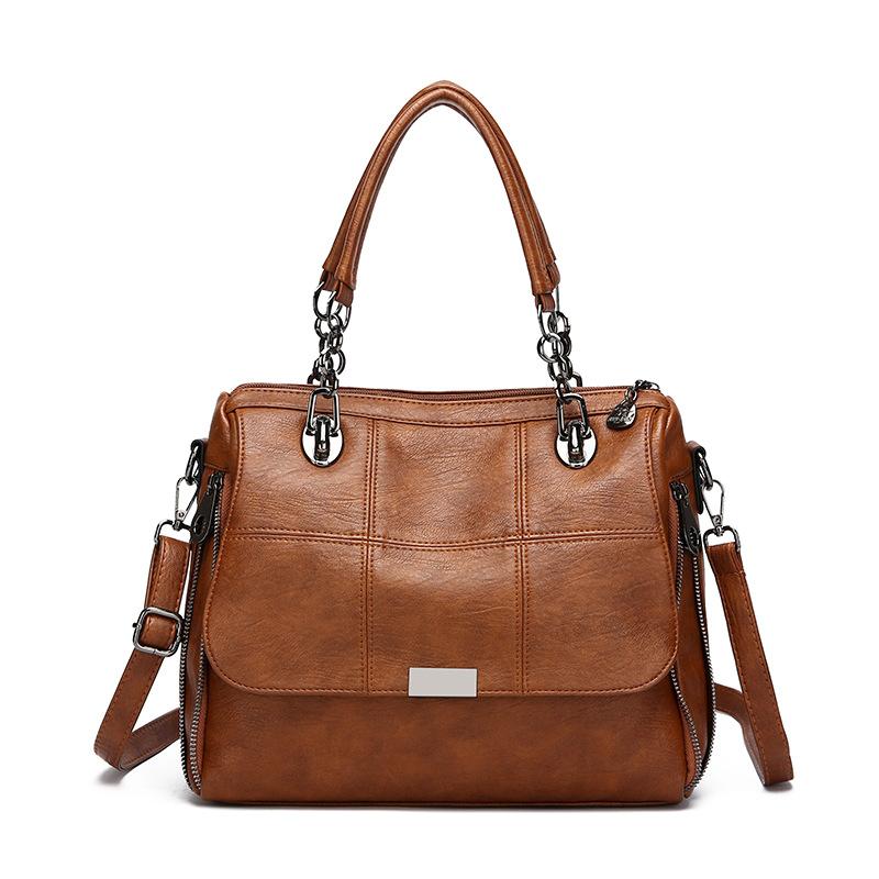 

A Large-capacity Casual Tote Bag for Middle-aged Mothers with A Single Shoulder and Crossbody коричневый/жёлтый
