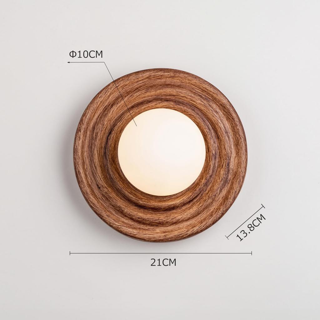 Chende Bracket Light, Resin Brown, Nordic LED Compatible, Single Light, Glass Wall Lamp, Stylish Interior Design, Retro, Japanese-Style, Wall Lamp,