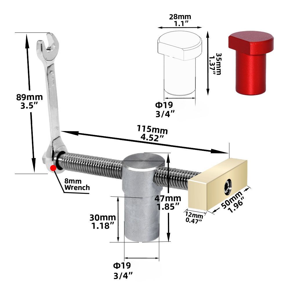 Woodworking Desktop Quick Acting Hold Down Clamp and Tenon Stopper Clamping Tools Set for Woodworking Benches 19/20MM Hole Tool