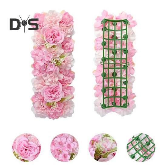 Simulated Flowers Combo Artificial Flowers In Rows Realistic Faux Silk Flowers with Back Frame for DIY Wedding Arch Backdrop Party Decor