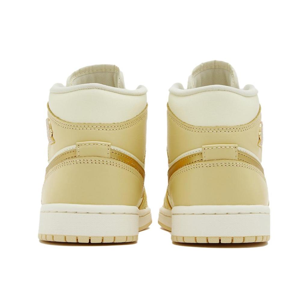 New JORDAN 1 Mid Se Pale Vanilla Metallic Gold Women's FB9892-200