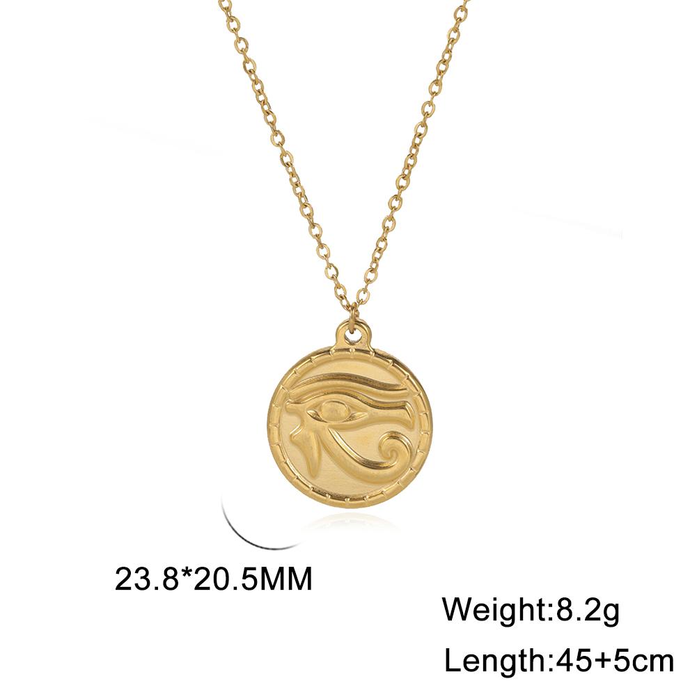 Náhrdelník s přívěskem Oko Hora Ra Udjat Dámský Nerezová ocel Zlatý Silný řetízek Starověký Egypt Amulet Šperky Dárek
