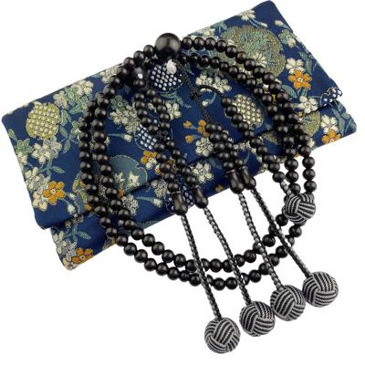 WONDERFUL LOTUS Rosary Beads for Nichiren Sect Men and Women Shaku 2 Shaku 0 8 Dimensions Authentic Prayer Beads Ebony Double Prayer Beads 108 Beads