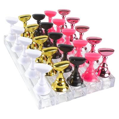 1 Set Supporto per punte per unghie finte Pratica Supporto per espositore per allenamento Base in lega di cristallo per nail art Strumenti per manicure con display per smalto