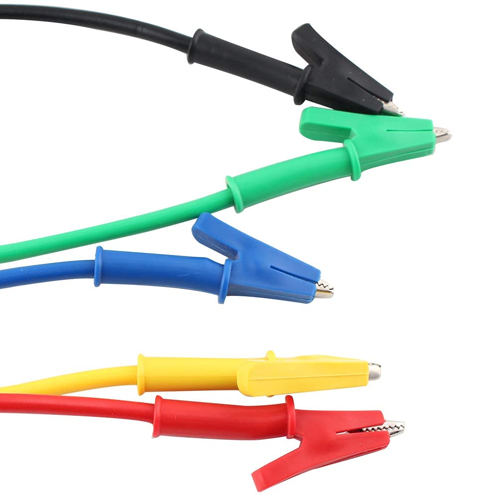 Kiligen Krokodilklemme Elektrische Messleitung 15A Jumperkabel Schwer Premium PVC Silikonkabel für Elektrische Prüfung und Laborgebrauch mit Schutz